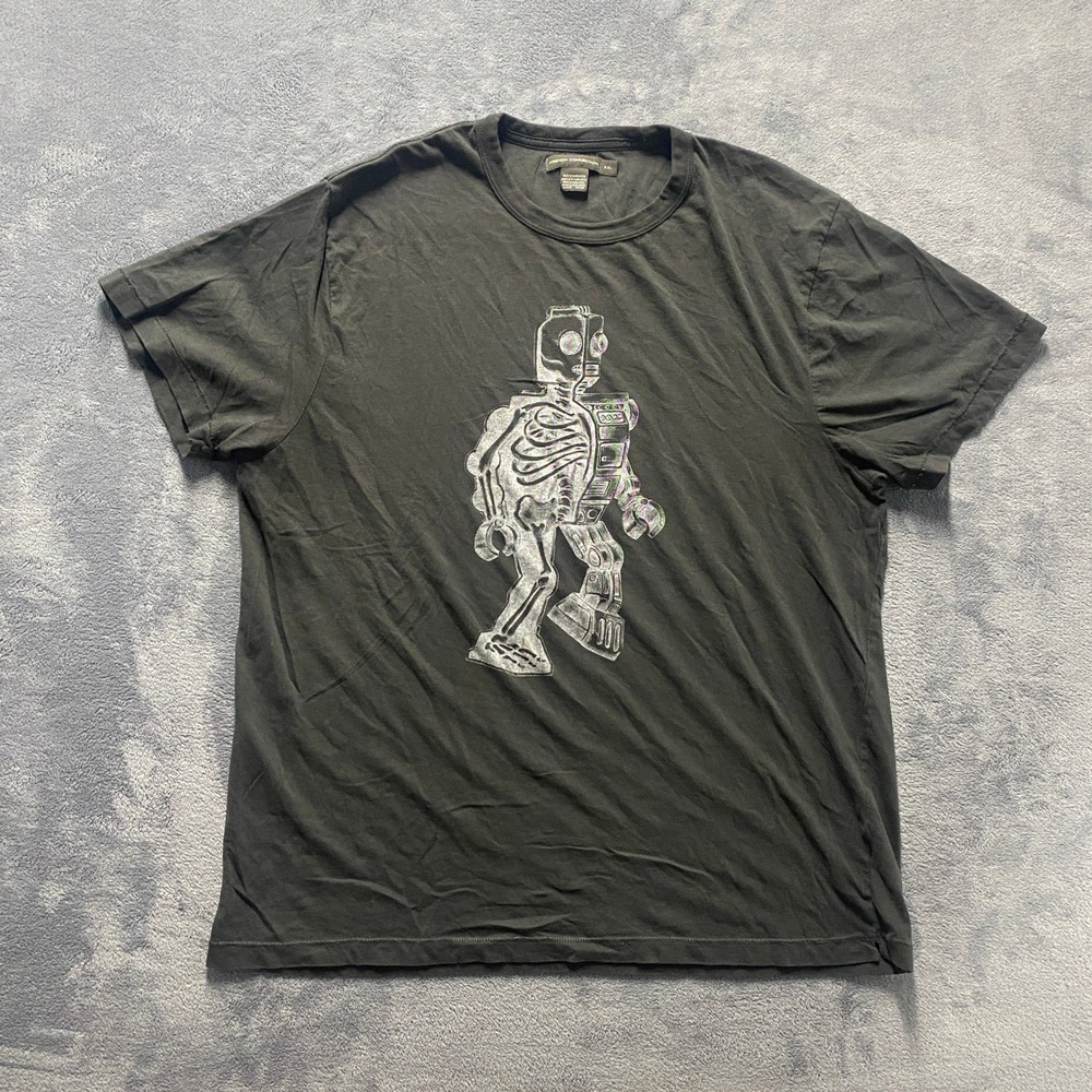 French Connection Graphic Tee Mens XXL Black Tshirt Robot Skeleton Sci-Fi